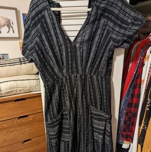 Utility brand Black Striped Midi Dress